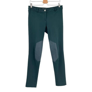 Mackage Gigi Leather Patch Ponte Knit Legging Pants Teal Green Size 8